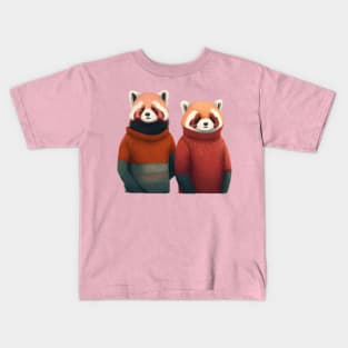 Couple Red Panda in a Sweater Kids T-Shirt